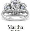 Martha Stewart 5 Carat Oval Shape Lab Grown Diamond Three Stone Engagement Ring In Sterling Silver