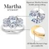 Martha Stewart 5 Carat Oval Shape Lab Grown Diamond Three Stone Engagement Ring In Sterling Silver