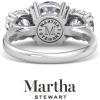 Martha Stewart 5 Carat Round Lab Grown Diamond Three Stone Engagement Ring In Sterling Silver