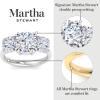 Martha Stewart 5 Carat Round Lab Grown Diamond Three Stone Engagement Ring In Sterling Silver