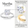 Martha Stewart 5 Carat Round Shape Lab Grown Diamond Solitaire Engagement Ring In Sterling Silver