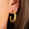 Martha Stewart Beaded Gold Hoop Earrings, 1 Inch