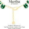 Martha Stewart Cushion Crystal Statement Necklace(Green)