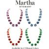 Martha Stewart Cushion Crystal Statement Necklace(Green)