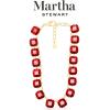 Martha Stewart Cushion Crystal Statement Necklace(Red)