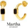 Martha Stewart Gold Hoop Earrings(Black)