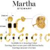 Martha Stewart Gold Hoop Earrings(Blue)