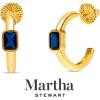 Martha Stewart Gold Hoop Earrings(Blue)