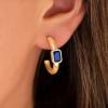 Martha Stewart Gold Hoop Earrings(Blue)