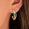 Martha Stewart Gold Hoop Earrings(Green)