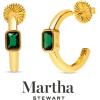 Martha Stewart Gold Hoop Earrings(Green)
