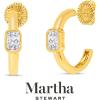 Martha Stewart Gold Hoop Earrings(White)
