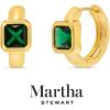 Martha Stewart Gold Huggie Hoop Earrings(Green)