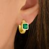 Martha Stewart Gold Huggie Hoop Earrings(Green)