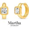 Martha Stewart Gold Huggie Hoop Earrings(White)