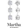 Martha Stewart Lab Grown Diamond Earrings, Drop Style, Sterling Silver, Fine Jewelry for Women(Pear Shape/3 Carat)