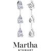 Martha Stewart Lab Grown Diamond Earrings, Drop Style, Sterling Silver, Fine Jewelry for Women(Pear Shape/5 Carat)