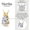 Martha Stewart Lab Grown Diamond Solitaire Necklace In Sterling Silver, Emerald, Heart, Pear, or Round Shape(Emerald Cut/2 Carat)