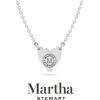 Martha Stewart Lab Grown Diamond Solitaire Necklace In Sterling Silver, Emerald, Heart, Pear, or Round Shape(Heart Shape/1 Carat)