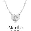 Martha Stewart Lab Grown Diamond Solitaire Necklace In Sterling Silver, Emerald, Heart, Pear, or Round Shape(Heart Shape/2 Carat)