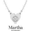 Martha Stewart Lab Grown Diamond Solitaire Necklace In Sterling Silver, Emerald, Heart, Pear, or Round Shape(Heart Shape/3 Carat)