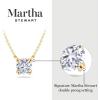 Martha Stewart Lab Grown Diamond Solitaire Necklace In Sterling Silver, Emerald, Heart, Pear, or Round Shape(Pear Shape/2 Carat)