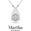 Martha Stewart Lab Grown Diamond Solitaire Necklace In Sterling Silver, Emerald, Heart, Pear, or Round Shape(Pear Shape/3 Carat)