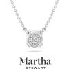 Martha Stewart Lab Grown Diamond Solitaire Necklace In Sterling Silver, Emerald, Heart, Pear, or Round Shape(Round Shape/1 Carat)