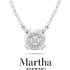 Martha Stewart Lab Grown Diamond Solitaire Necklace In Sterling Silver, Emerald, Heart, Pear, or Round Shape(Round Shape/2 Carat)