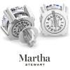 Martha Stewart Lab Grown Diamond Stud Earrings in Sterling Silver, Lab Grown Diamond Earrings for Women(10.0 Carats)