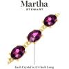 Martha Stewart Oval Crystal Statement Bracelet(Purple)