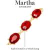 Martha Stewart Oval Crystal Statement Bracelet(Red)