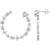 Martha Stewart 3 Carat Lab Grown Diamond Fancy Hoop Earrings In Sterling Silver