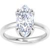 Martha Stewart 3 Carat Marquise Shape Lab Grown Diamond Solitaire Engagement Ring In Sterling Silver