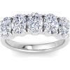 Martha Stewart 3 Carat Oval Shape Lab Grown Diamond Five Stone Engagement Ring In Sterling Silver