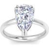 Martha Stewart 3 Carat Pear Shape Lab Grown Diamond Solitaire Engagement Ring In Sterling Silver