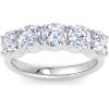 Martha Stewart 3 Carat Round Lab Grown Diamond Five Stone Engagement Ring In Sterling Silver