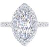 Martha Stewart 4 Carat Marquise Shape Lab Grown Diamond Hidden Halo Engagement Ring In Sterling Silver