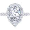 Martha Stewart 4 Carat Pear Shape Lab Grown Diamond Hidden Halo Engagement Ring In Sterling Silver