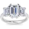 Martha Stewart 5 1/2 Carat Emerald Cut Lab Grown Diamond Three Stone Plus Engagement Ring In Sterling Silver