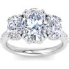 Martha Stewart 5 1/2 Carat Oval Shape Lab Grown Diamond Three Stone Plus Engagement Ring In Sterling Silver