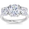 Martha Stewart 5 1/2 Carat Round Lab Grown Diamond Three Stone Plus Engagement Ring In Sterling Silver