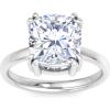 Martha Stewart 5 Carat Cushion Cut Lab Grown Diamond Solitaire Engagement Ring In Sterling Silver