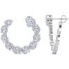 Martha Stewart 5 Carat Lab Grown Diamond Hoop Earrings, Sterling Silver Hoop Earrings for Women(Oval)