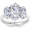 Martha Stewart 5 Carat Marquise Shape Lab Grown Diamond Three Stone Engagement Ring In Sterling Silver
