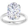 Martha Stewart 5 Carat Oval Shape Lab Grown Diamond Solitaire Engagement Ring In Sterling Silver
