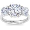 Martha Stewart 5 Carat Round Lab Grown Diamond Three Stone Engagement Ring In Sterling Silver