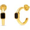 Martha Stewart Gold Hoop Earrings(Black)