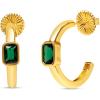 Martha Stewart Gold Hoop Earrings(Green)