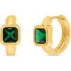 Martha Stewart Gold Huggie Hoop Earrings(Green)